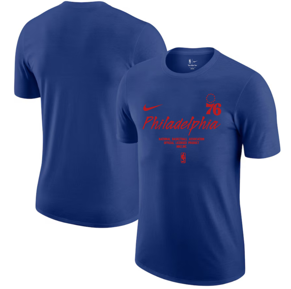 Men 2025 NBA Philadelphia 76ers Blue Nike T shirts style 3